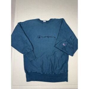 Vintage 90s Champion Reverse Weave Crewneck Sweatshirt Teal Size L Made In USA